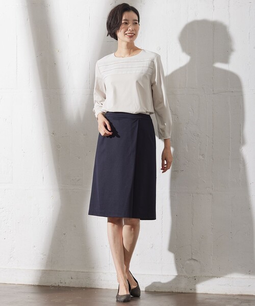 J.PRESS(ジェイプレス)の「【セットアップ対応・洗える・抗菌防臭】T/Cポンチ スカート(スカート・レディース・ネイビー系・13/11/9/7)」の11枚目の写真
