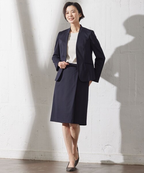 J.PRESS(ジェイプレス)の「【セットアップ対応・洗える・抗菌防臭】T/Cポンチ スカート(スカート・レディース・ネイビー系・13/11/9/7)」の12枚目の写真