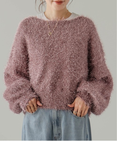 AMELY（エミリー）の「クロップドシャギーラメニット（ニット