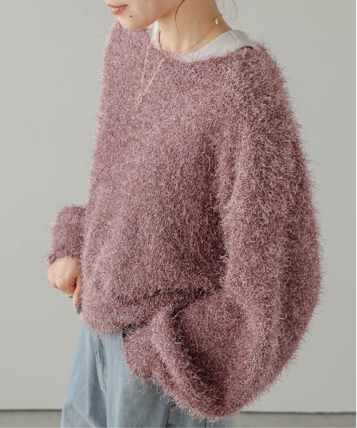 AMELY（エミリー）の「クロップドシャギーラメニット（ニット/セーター・レディース・シルバー/グレー/ブラック/ピンク・フリー）」の15枚目の写真