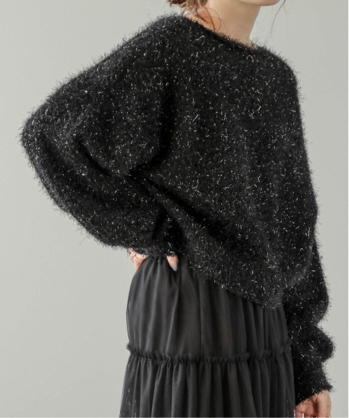 AMELY（エミリー）の「クロップドシャギーラメニット（ニット/セーター・レディース・シルバー/グレー/ブラック/ピンク・フリー）」の5枚目の写真