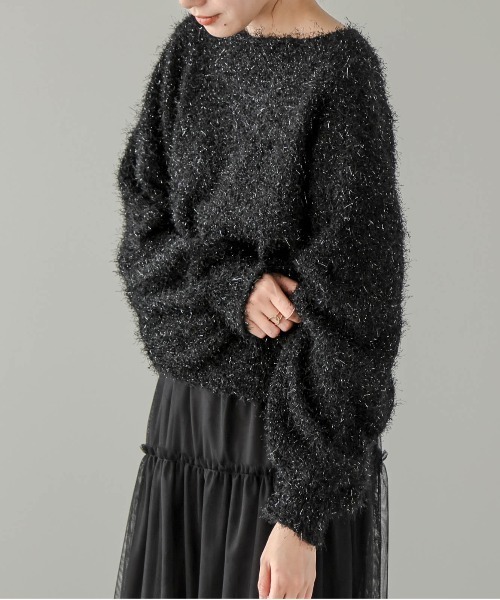 AMELY（エミリー）の「クロップドシャギーラメニット（ニット/セーター・レディース・シルバー/グレー/ブラック/ピンク・フリー）」の7枚目の写真