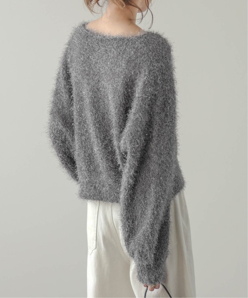 AMELY（エミリー）の「クロップドシャギーラメニット（ニット/セーター・レディース・シルバー/グレー/ブラック/ピンク・フリー）」の11枚目の写真