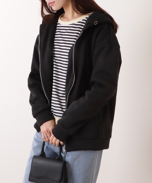 Lace Ladies（レースレディース）の「ビッグ シルエット ダンボール ジップアップ パーカー（パーカー・レディース・ブラック/グリーン/ブラウン・FREE）」の8枚目の写真