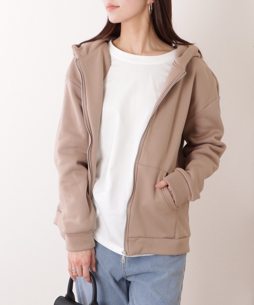 Lace Ladies（レースレディース）の「ビッグ シルエット ダンボール ジップアップ パーカー（パーカー・レディース・ブラック/グリーン/ブラウン・FREE）」の17枚目の写真