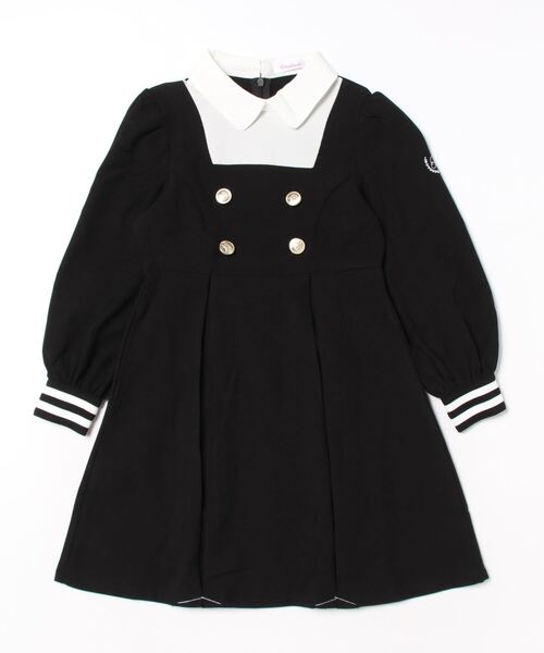 PINKHUNT(ピンクハント)の「PINKHUNT ピンクハント スクエアネック ドッキング ワンピース 8996K(ワンピース・キッズ・ブラック/アッシュグレー・160cm/140cm/130cm/150cm/120cm)」の4枚目の写真