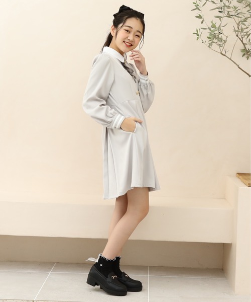 PINKHUNT(ピンクハント)の「PINKHUNT ピンクハント スクエアネック ドッキング ワンピース 8996K(ワンピース・キッズ・ブラック/アッシュグレー・160cm/140cm/130cm/150cm/120cm)」の7枚目の写真