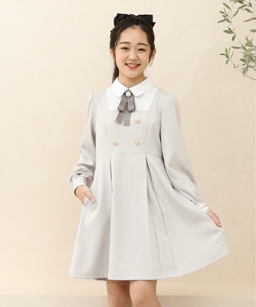 PINKHUNT(ピンクハント)の「PINKHUNT ピンクハント スクエアネック ドッキング ワンピース 8996K(ワンピース・キッズ・ブラック/アッシュグレー・160cm/140cm/130cm/150cm/120cm)」の6枚目の写真