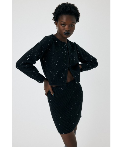 MOUSSY(マウジー)の「SPANGLE KNIT COMBI ワンピース(ワンピース・レディース・杢グレー/ブラック/ライトブルー・FREE)」の2枚目の写真