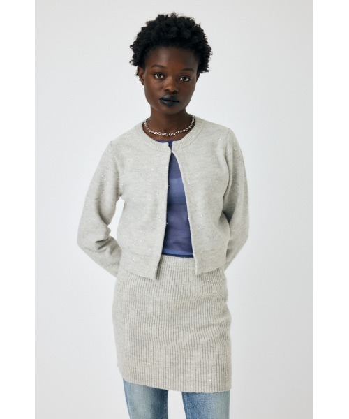 MOUSSY(マウジー)の「SPANGLE KNIT COMBI ワンピース(ワンピース・レディース・杢グレー/ブラック/ライトブルー・FREE)」の4枚目の写真