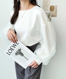 チュールボリュームスリーブトップス