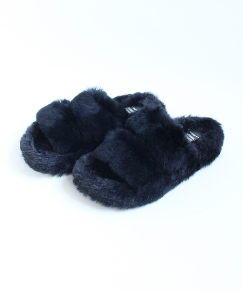 ground green store（グラウンドグリーンストア）の「ground green store  / 厚底リアルファーサンダル（サンダル・レディース・ブラック/グレー・36/37/38/39）」の5枚目の写真