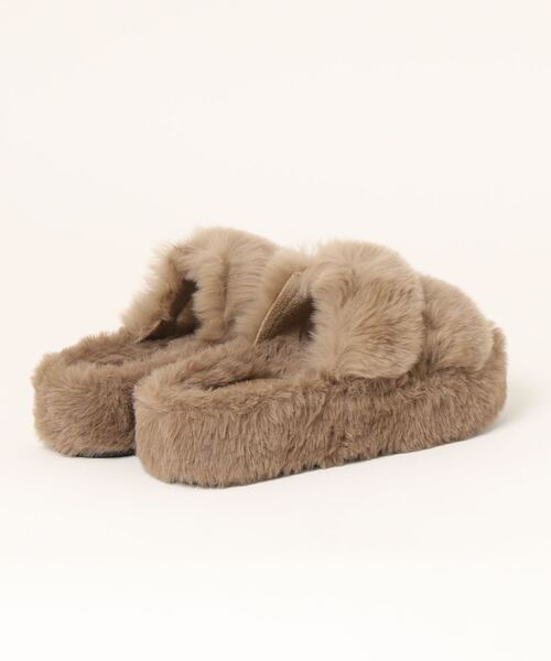 ground green store（グラウンドグリーンストア）の「ground green store  / 厚底リアルファーサンダル（サンダル・レディース・ブラック/グレー・36/37/38/39）」の3枚目の写真