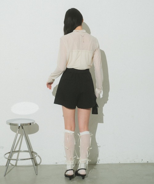 VANNIE U（ヴァニーユー）の「ダブルボタンタックショートパンツ（その他パンツ・レディース・ブラック/グレー・FREE）」の20枚目の写真