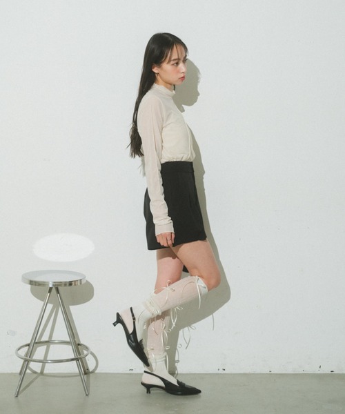 VANNIE U（ヴァニーユー）の「ダブルボタンタックショートパンツ（その他パンツ・レディース・ブラック/グレー・FREE）」の19枚目の写真