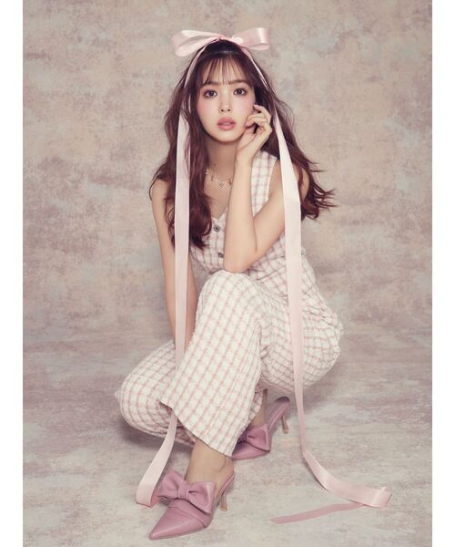 CALNAMUR(カルナムール)の「2WAYツイードチェックベストジャンプスーツ(つなぎ/オールインワン・レディース・ベージュ/ピンク/ブラック・SMALL/MEDIUM)」の20枚目の写真