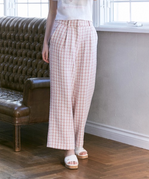 CALNAMUR(カルナムール)の「2WAYツイードチェックベストジャンプスーツ(つなぎ/オールインワン・レディース・ベージュ/ピンク/ブラック・SMALL/MEDIUM)」の16枚目の写真