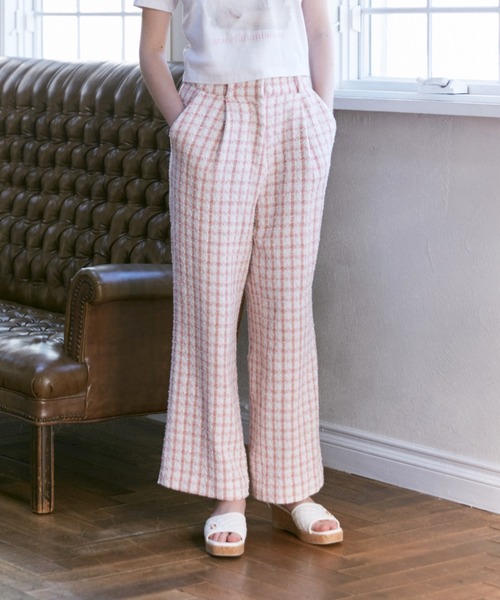 CALNAMUR(カルナムール)の「2WAYツイードチェックベストジャンプスーツ(つなぎ/オールインワン・レディース・ベージュ/ピンク/ブラック・SMALL/MEDIUM)」の14枚目の写真