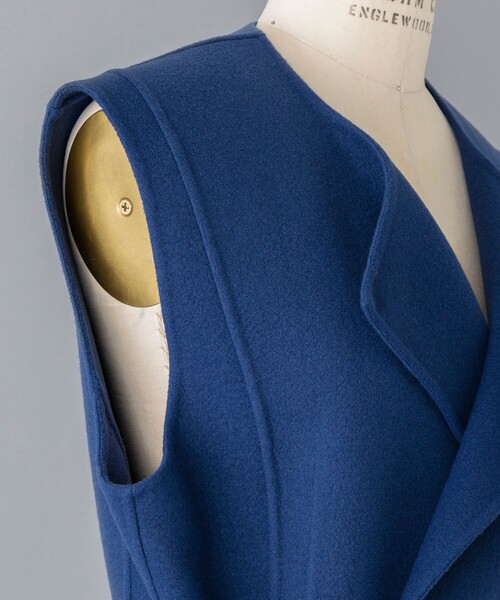 BLAMINK ブラミンク カシミヤノーカラースリーブレスコート 36 ブラック BLAMINK ブラミンク カシミヤノーカラースリーブレスコート 36