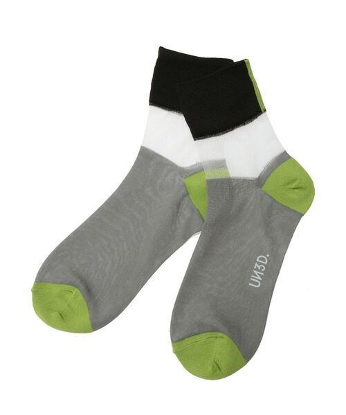 UN3D.（アンスリード）の「バックラインシアーソックス（ソックス/靴下・レディース・グレー/ブルー/ネイビー・FREE）」の4枚目の写真