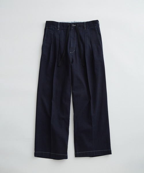 ADAM ET ROPE'（アダムエロペ）の「【WEB限定】2タック ワイドルーズ ドカンパンツ / バリエーション バギーパンツ / デニム / ユニセックス（デニムパンツ・メンズ・ネイビー/サックスブルー・L/M）」の7枚目の写真