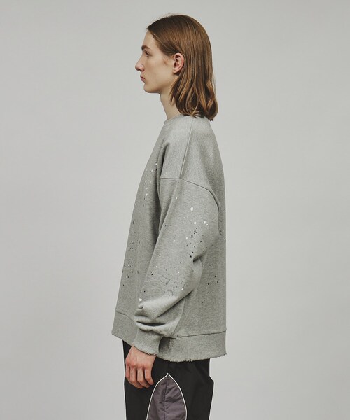 tk.TAKEO KIKUCHI（ティーケータケオキクチ）の「◆ペイントダメージスウェットプルオーバー（スウェット・メンズ・ホワイト/ブラック/グレー系4・02/03）」の8枚目の写真