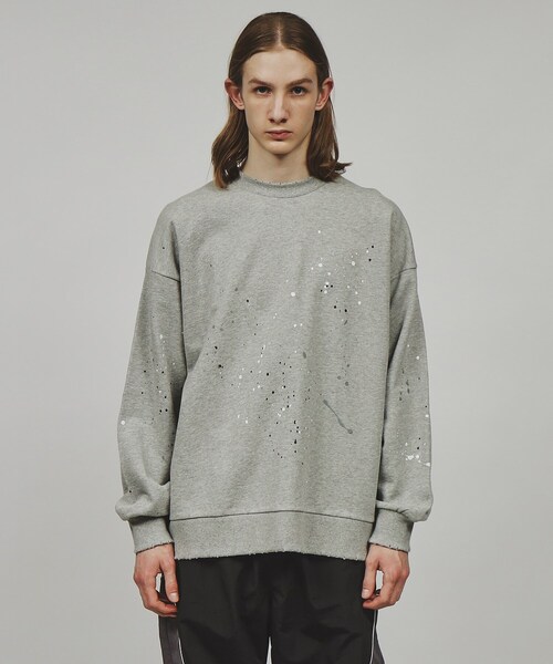 tk.TAKEO KIKUCHI（ティーケータケオキクチ）の「◆ペイントダメージスウェットプルオーバー（スウェット・メンズ・ホワイト/ブラック/グレー系4・02/03）」の11枚目の写真