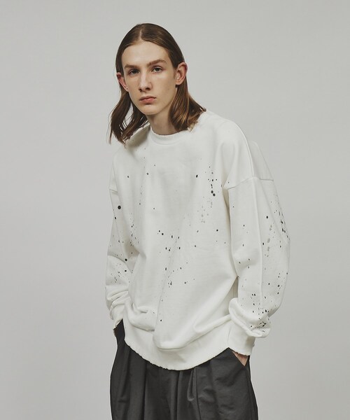 tk.TAKEO KIKUCHI（ティーケータケオキクチ）の「◆ペイントダメージスウェットプルオーバー（スウェット・メンズ・ホワイト/ブラック/グレー系4・02/03）」の15枚目の写真