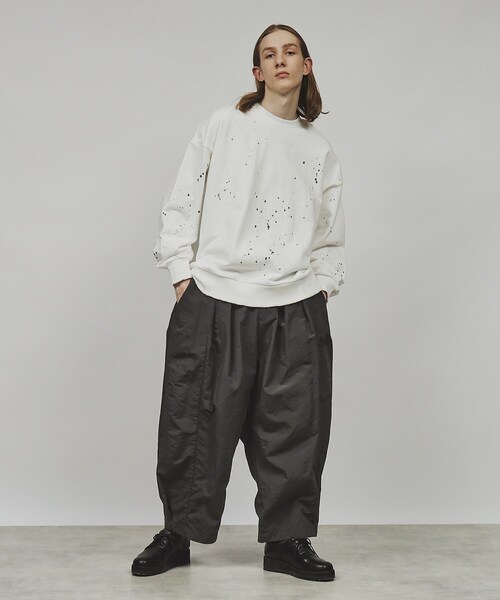 tk.TAKEO KIKUCHI（ティーケータケオキクチ）の「◆ペイントダメージスウェットプルオーバー（スウェット・メンズ・ホワイト/ブラック/グレー系4・02/03）」の10枚目の写真