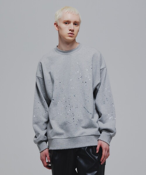 tk.TAKEO KIKUCHI（ティーケータケオキクチ）の「◆ペイントダメージスウェットプルオーバー（スウェット・メンズ・ホワイト/ブラック/グレー系4・02/03）」の20枚目の写真
