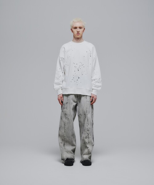 tk.TAKEO KIKUCHI（ティーケータケオキクチ）の「◆ペイントダメージスウェットプルオーバー（スウェット・メンズ・ホワイト/ブラック/グレー系4・02/03）」の22枚目の写真