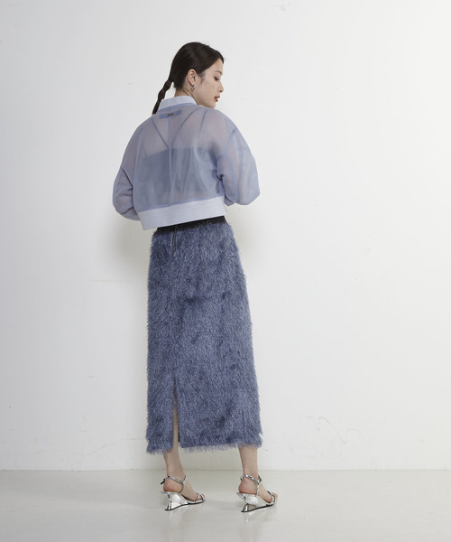 SOFFITTO(ソフィット)の「フリンジラメタイトスカート(スカート・レディース・ブラック/ブルー/オフホワイト・S/M)」の5枚目の写真