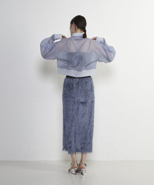 SOFFITTO(ソフィット)の「フリンジラメタイトスカート(スカート・レディース・ブラック/ブルー/オフホワイト・S/M)」の6枚目の写真