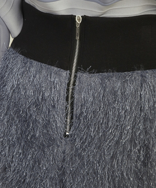 SOFFITTO(ソフィット)の「フリンジラメタイトスカート(スカート・レディース・ブラック/ブルー/オフホワイト・S/M)」の7枚目の写真