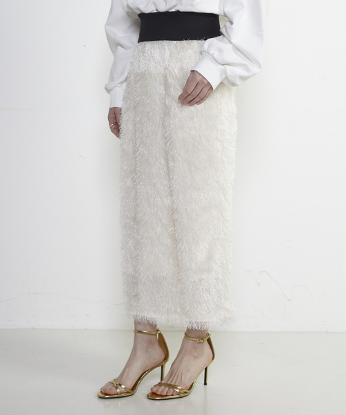 SOFFITTO(ソフィット)の「フリンジラメタイトスカート(スカート・レディース・ブラック/ブルー/オフホワイト・S/M)」の20枚目の写真