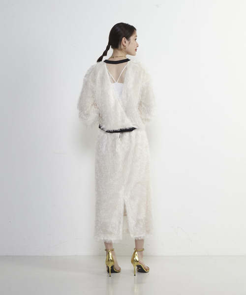 SOFFITTO(ソフィット)の「フリンジラメタイトスカート(スカート・レディース・ブラック/ブルー/オフホワイト・S/M)」の16枚目の写真