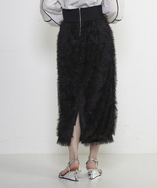 SOFFITTO(ソフィット)の「フリンジラメタイトスカート(スカート・レディース・ブラック/ブルー/オフホワイト・S/M)」の18枚目の写真