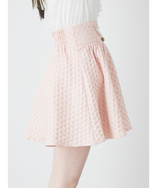 Ank Rouge（アンクルージュ）の「ふくれジャガードフロントパールスカート（スカート・レディース・ホワイト/ブラック/ピンク・M）」の7枚目の写真