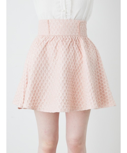Ank Rouge（アンクルージュ）の「ふくれジャガードフロントパールスカート（スカート・レディース・ホワイト/ブラック/ピンク・M）」の9枚目の写真