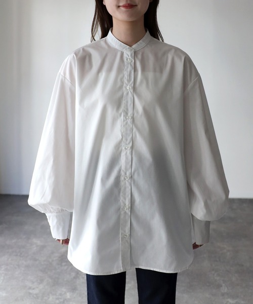 Riberry（リベリー）の「バルーン袖スタンドカラーブラウス（シャツ/ブラウス・レディース・オフホワイト/ブラック/グレイッシュベージュ・MEDIUM）」の20枚目の写真