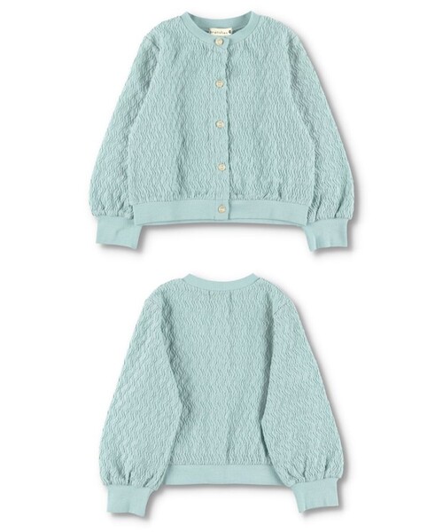 BRANSHES(ブランシェス)の「ポコポコカットソーカーディガン(カーディガン/ボレロ・キッズ・オフホワイト/ブルー・90/100/130/150/140/120/110)」の9枚目の写真