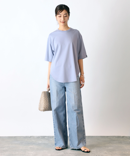 セール】【UJOH/ウジョー】Curve Hem Half Sleeve Tシャツ（T