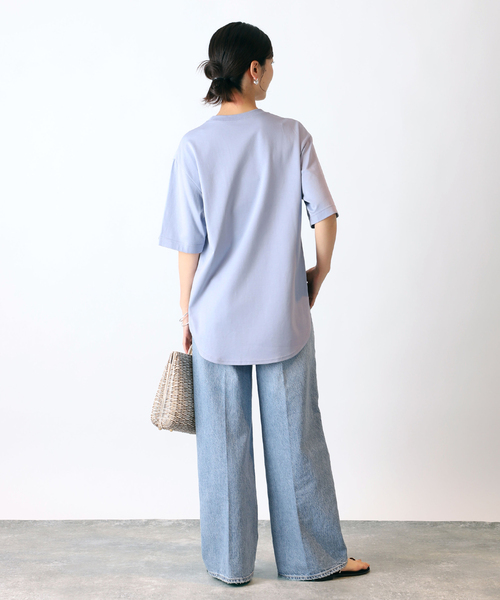 セール】【UJOH/ウジョー】Curve Hem Half Sleeve Tシャツ（T