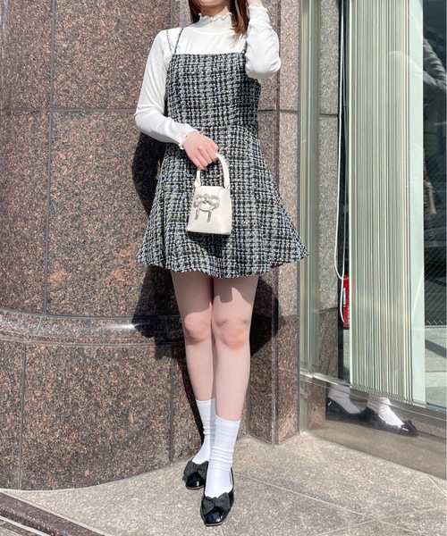 one way（ワンウェイ）の「ツイードプリーツミニキャミワンピ