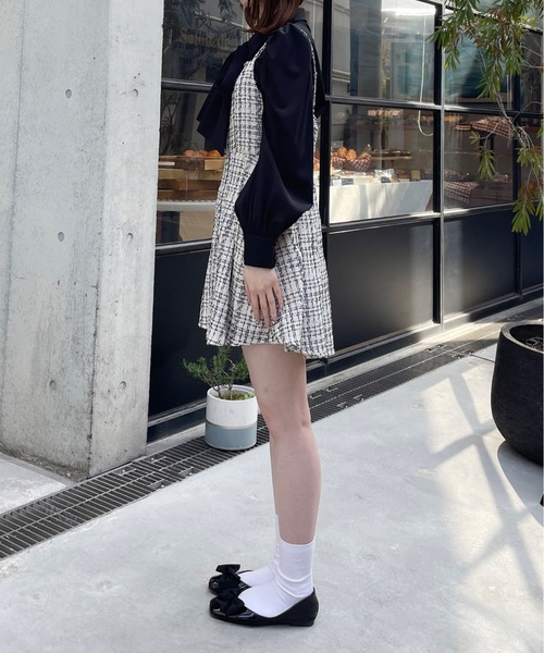 one way（ワンウェイ）の「ツイードプリーツミニキャミワンピ