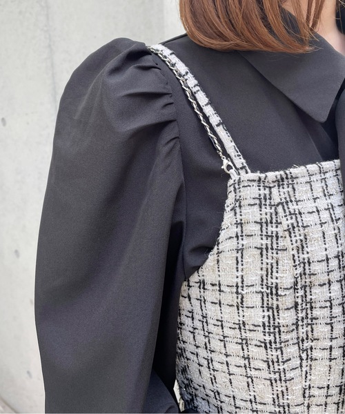 one way（ワンウェイ）の「ツイードプリーツミニキャミワンピ