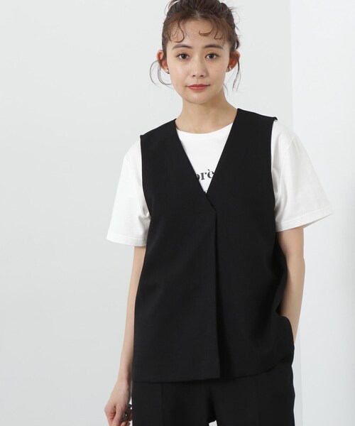 N.(N. Natural Beauty Basic)(エヌエヌナチュラルビューティーベーシック)の「◆タックジレセットアップ(セットアップ・レディース・モカ/ベージュ/ブラック・MEDIUM)」の6枚目の写真