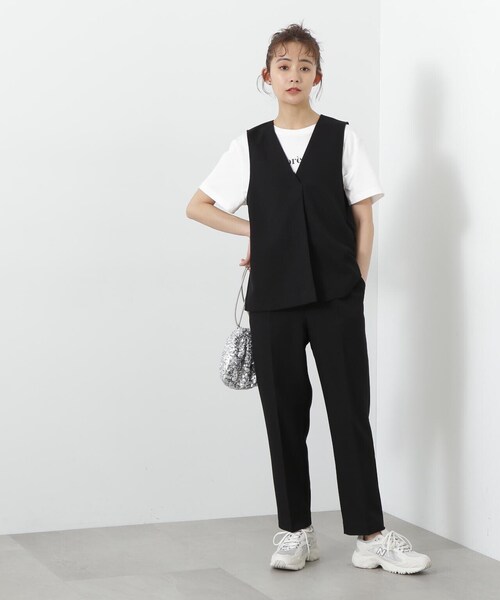 N.(N. Natural Beauty Basic)(エヌエヌナチュラルビューティーベーシック)の「◆タックジレセットアップ(セットアップ・レディース・モカ/ベージュ/ブラック・MEDIUM)」の7枚目の写真