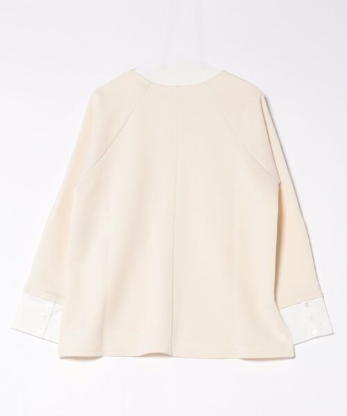 REAL CUBE（リアルキューブ）の「パールボタンベルスリーブジャケット（ノーカラージャケット・レディース・アイボリー・M）」の9枚目の写真