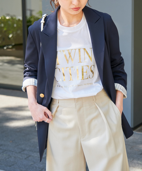 Spick & Span（スピックアンドスパン）の「箔ロゴプリントTシャツ（Tシャツ/カットソー・レディース・ゴールド/シルバー・FREE）」の9枚目の写真